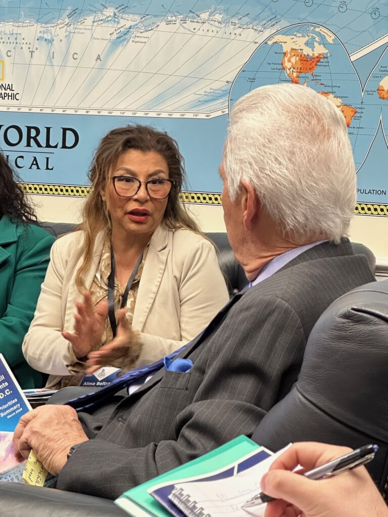 Mayor Beltran speaking with Congressman Costa