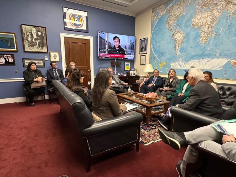 Delegation speaking with Congressman Costa regarding the priorities