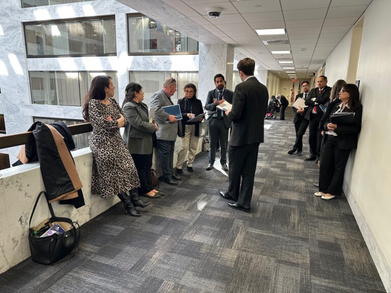 Delegation speaking with Senator Padilla's staff